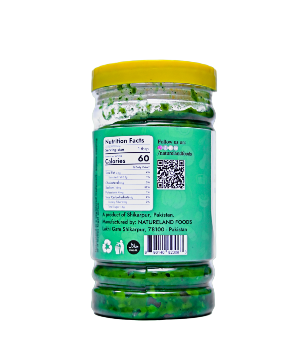 Natureland Shikarpuri Green Chilli Chutney 500g - Image 3