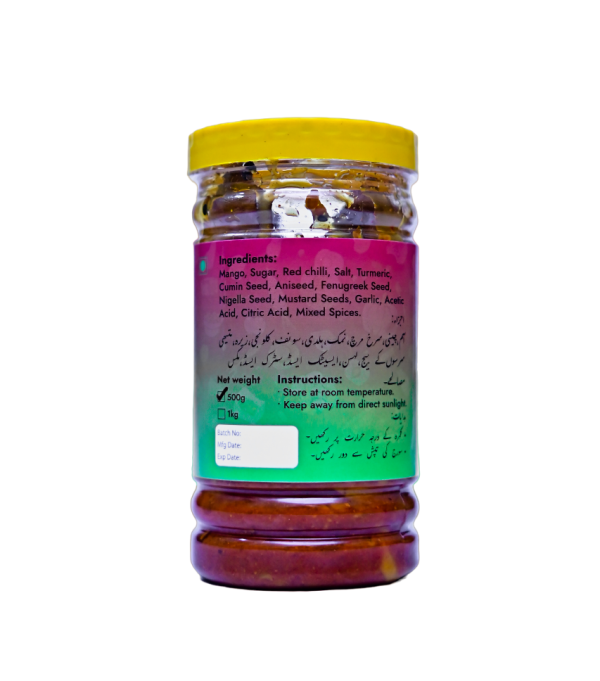 Natureland Shikarpuri Sweet & Sour Mango Pickle 500g - Image 3