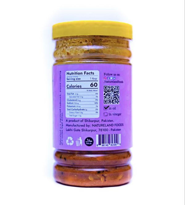 Natureland Shikarpuri Garlic Pickle in Oil 500g - Image 3