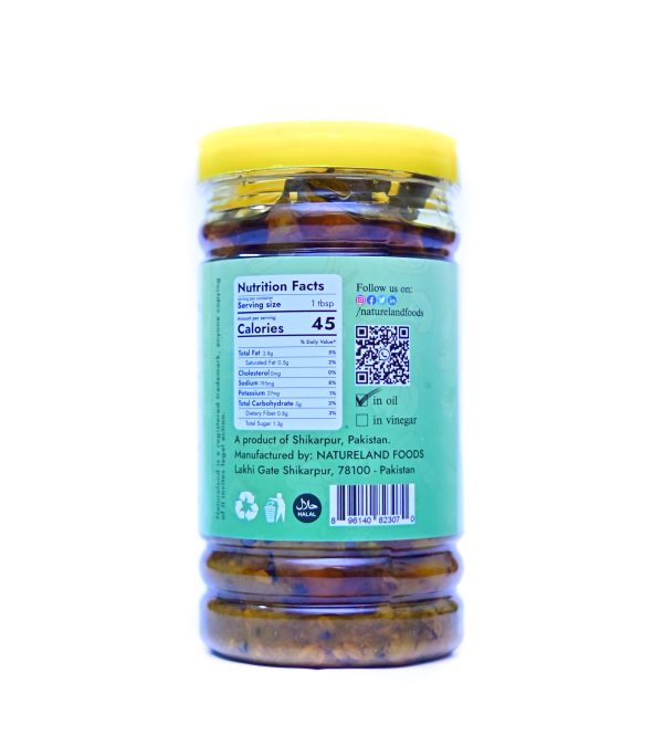 Natureland Shikarpuri Green Chilli Pickle in Oil 500g - Image 2