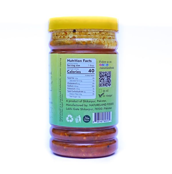 Natureland Shikarpuri Mango Pickle in Vinegar 500g - Image 3