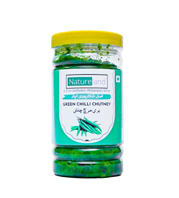 Natureland Shikarpuri Green Chilli Chutney 500g